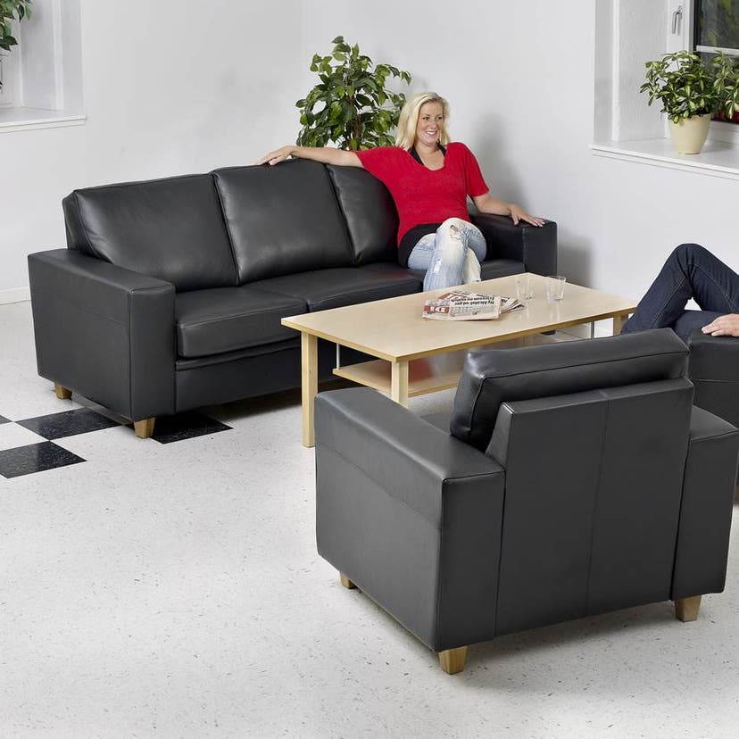 Fåtölj Flexi, 950 mm, läder