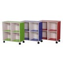 Kubhylla Kubus Color med hjul, 4 fack, 2x2, inkl spegel