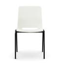 Staplingsbar stol Ana, helt  Vit Polypropylen. Grå 4-bensstativ, B495xD515 mm, sitthöjd 430 mm. Filtfot