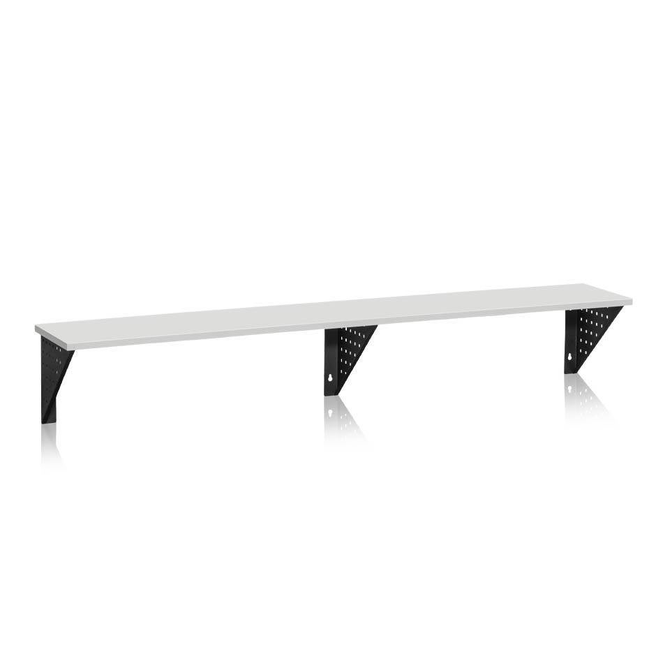 Sittbänk Kumi, Vägghängd, längd 2000 mm, Ljusgrå laminat