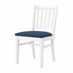 Stol Ester, B470 x D540 x H860 mm, stativ vit bets, klädsel Gabriel Step blå