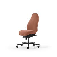 Kontorsstol Malmstolen 4000 med hög rygg, Dux-sits, hjul för hårda golv, Tyg Capture 4301 Koppar