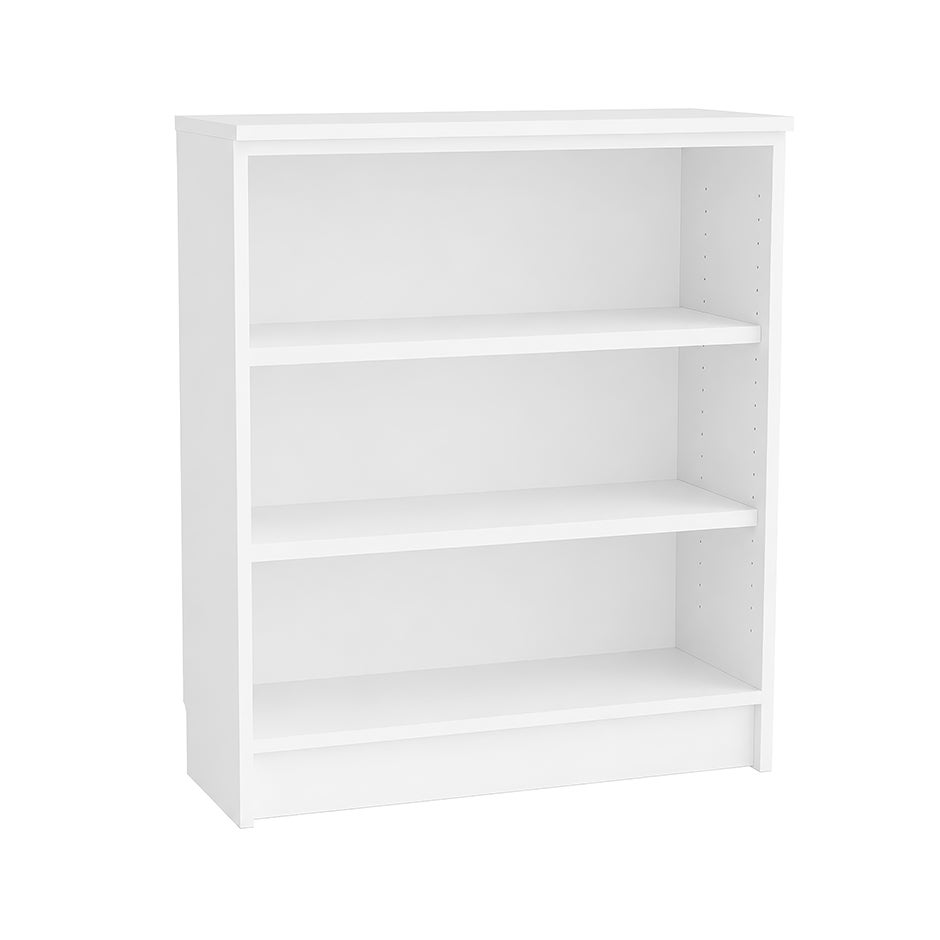 Bokhylla Mora, 3 plan, B800 x D300 x H910 mm, laminat vit