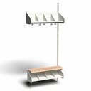 Inredningssystem BST, påb.sekt., 800x300x270 mm, med bänk & m-vägg, 4 platser