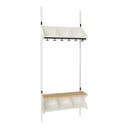 Inredningssystem BST, grundsekt., 900x300x270 mm, med bänk & m-vägg, 3 platser