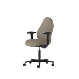 Kontorsstol Malmstolen R3H med hög rygg, Dux-sits, armstöd Corona, sittdjupjustering, Tyg Capture 5103 Beige