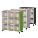 Kubhylla Kubus Color med hjul, 9 fack, 3x3, inkl spegel