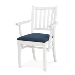 Karmstol Ester, B570 x D540 x H860 mm, stativ vit bets, klädsel Gabriel Cura blå