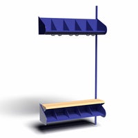 Inredningssystem BST, påb.sekt., 1000x300x270 mm, med bänk & m-vägg, 5 platser