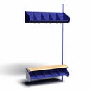 Inredningssystem BST, påb.sekt., 1000x300x270 mm, med bänk & m-vägg, 5 platser