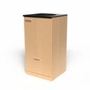 Miljödisk 3 fraktioner, 90 liters kärl med toppmatning, frontlucka, 2 st 25 liters kärl i låda med täckt lådfront, Bok