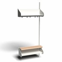 Inredningssystem BST, påb.sektion, 800x300x270 mm, inkl. sittbänk, utan m-vägg