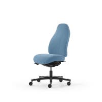 Kontorsstol Malmstolen 7000 med hög rygg, Dux-sits, hjul för hårda golv, Tyg Capture 4901 Blå