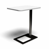 Bord Mobi, L400 x D500 x H620 mm, Vit laminat och stativ Svart