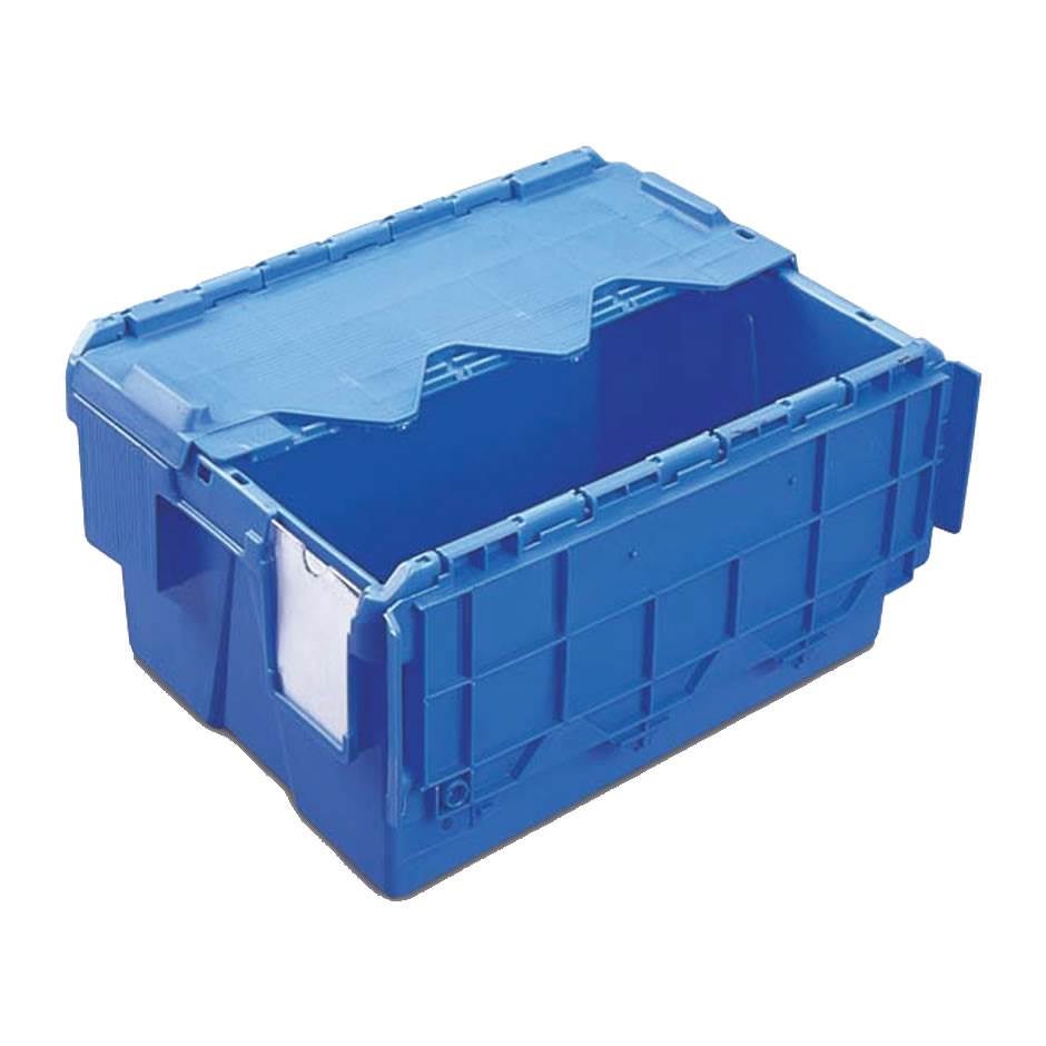 Plastback med 2-delat lock, 25 L, 400x300x306 mm, inkl. etiketthållare