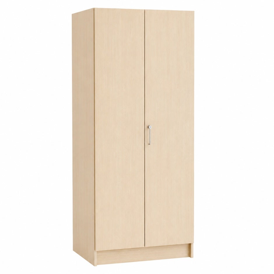 Högskåp Mora, B800 x D470 x H2100 mm, dubbeldörr, laminat björk