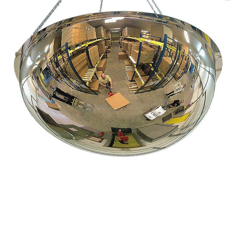 Spegelkupol 1/1, Ø800 mm, Plexiglas, inkl kedjeupphängning för takmontage