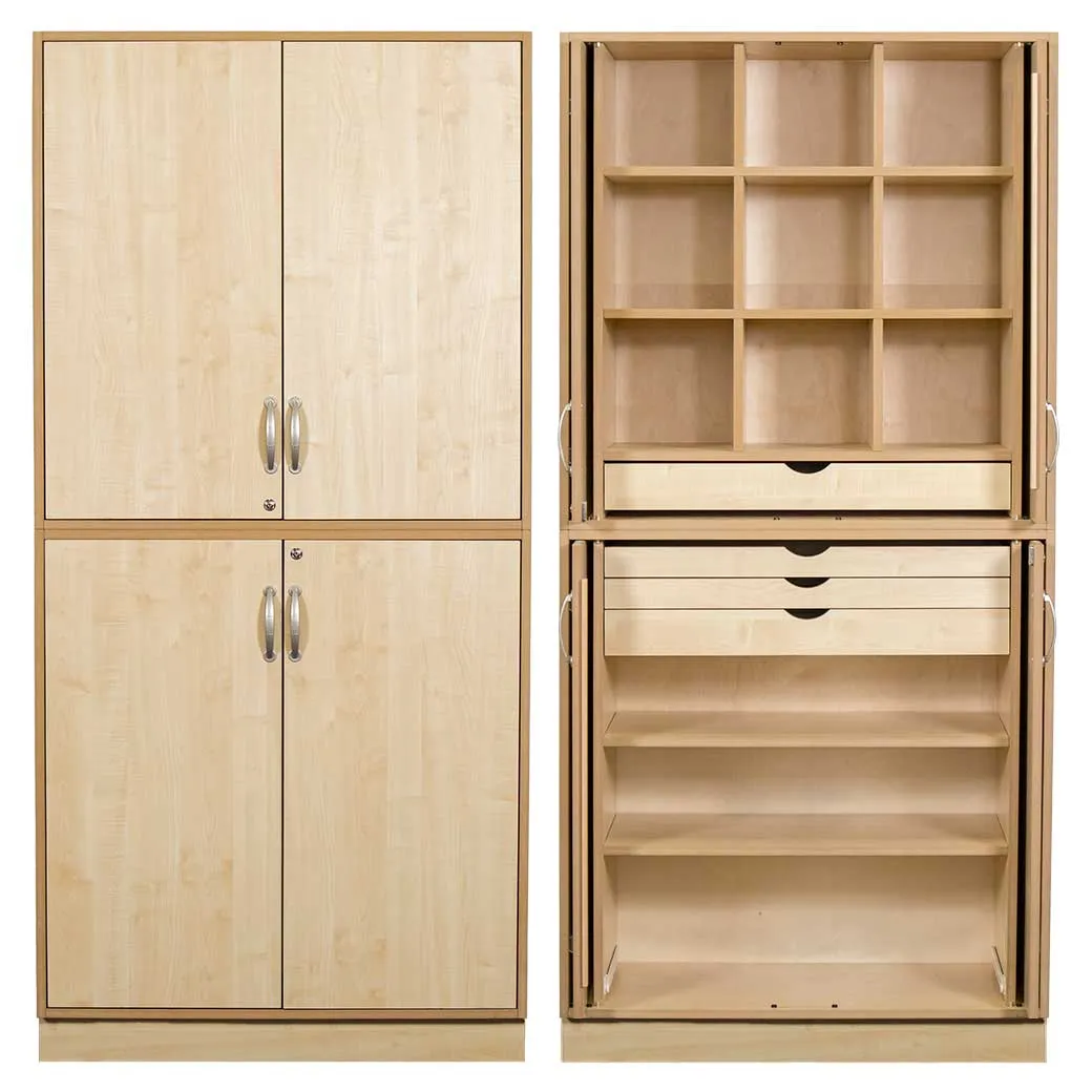 Slöjdskåp Sjöbergsskåpet 1, med garnfack, 2 st hyllplan & 4 lådor