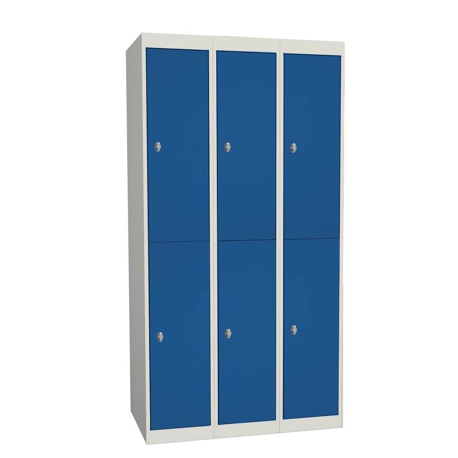 Småfackskåp Esko 300, 3 x 2 i höjd, Mått B900 x D550 x H1940 mm, sluttande tak