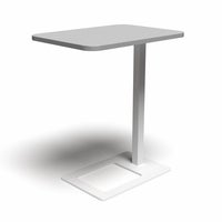 Bord Mobi, L400 x D500 x H620 mm, Ljusgrå laminat och stativ Vit