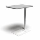 Bord Mobi, L400 x D500 x H620 mm, Ljusgrå laminat och stativ Vit