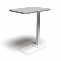 Bord Mobi, L400 x D500 x H620 mm, Ljusgrå laminat och stativ Vit