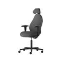 Kontorsstol Malmstolen R3H med hög rygg, Dux-sits, nackstöd i tyg, armstöd Corona, hjul hårda golv, Tyg Capture 4601 Grå