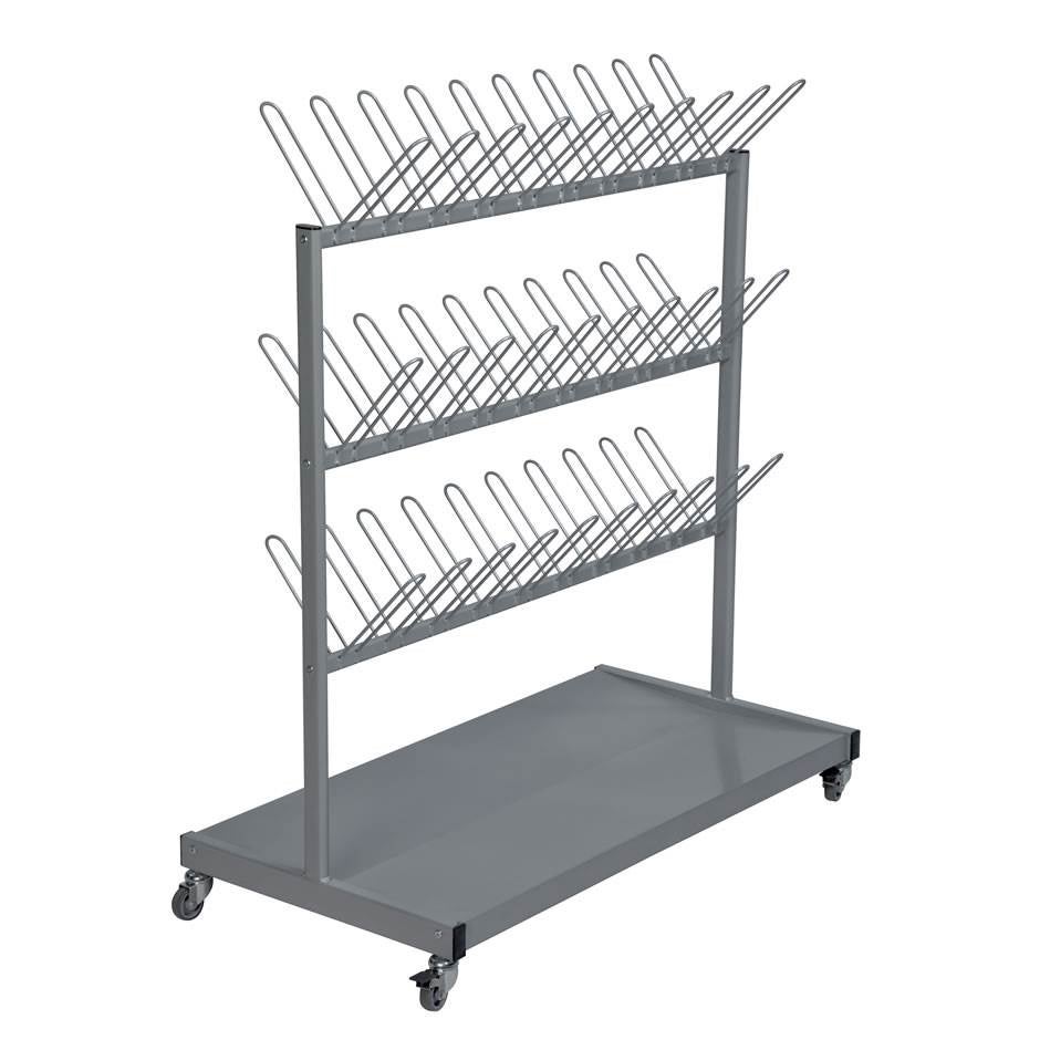 Sko- och stövelvagn Troy, 60 skor/stövlar, 870x540x1200 mm, kap. 25 kg, grå