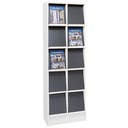 Tidskriftshylla Alvesta, med förvaringsmöjlighet, 10 fack, 565x400x1800 mm