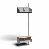 Inredningssystem BST, påb.sekt., 600x300x270 mm, med bänk & m-vägg, 2 platser