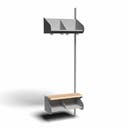 Inredningssystem BST, påb.sekt., 600x300x270 mm, med bänk & m-vägg, 2 platser