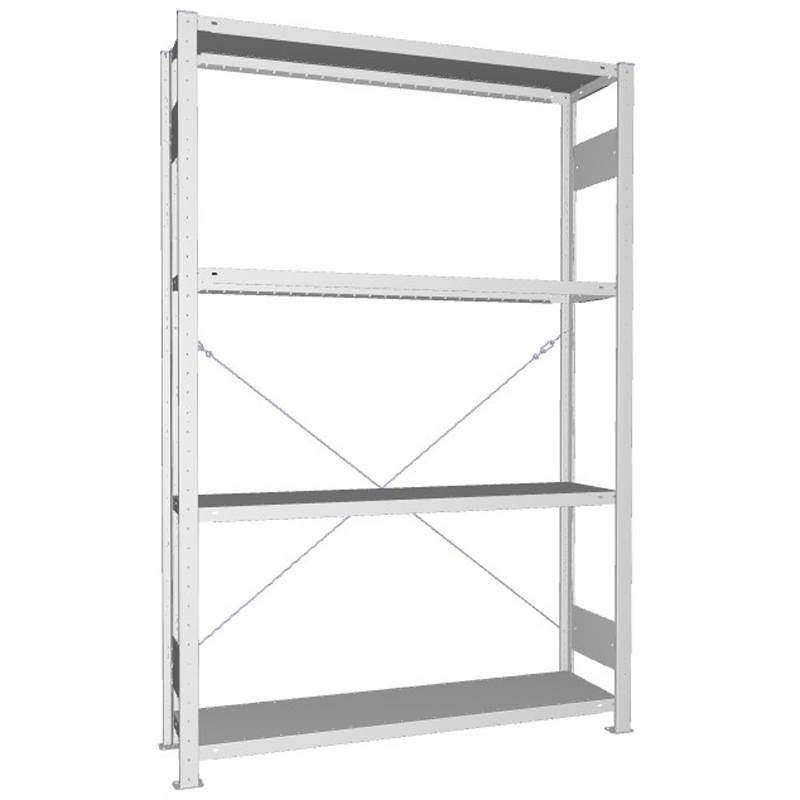 Lagerhylla Meta Quick Plus, start, lack, 2000x1300x300 mm, 4 plan, 230 kg/plan
