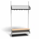 Inredningssystem BST, grundsektion, 1000x300x270 mm, inkl. sittbänk, utan m-vägg