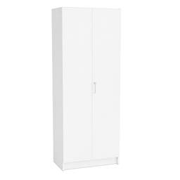 Materialskåp Mora, B800 x D470 x H2100 mm, dubbeldörr, laminat vit
