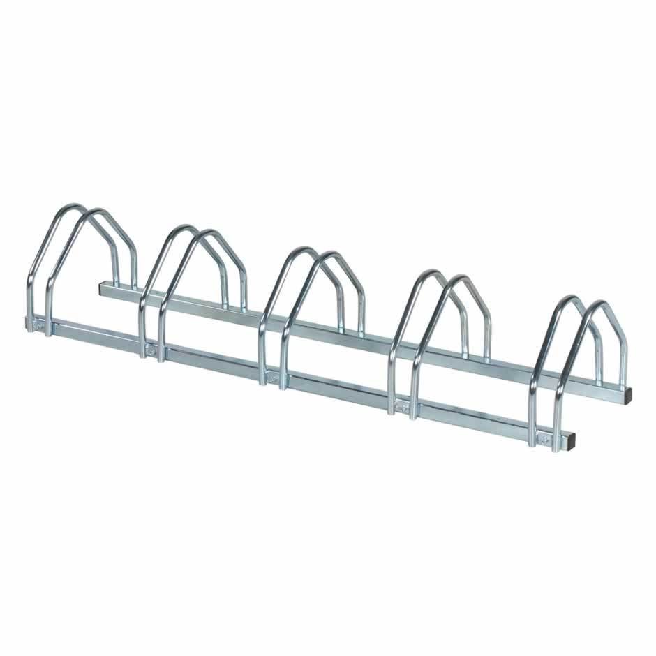 Cykelställ med 5 platser 1340x370 mm, fästs i golv, mark eller vägg, elförzinkat