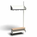 Inredningssystem BST, påb.sektion, 900x300x270 mm, inkl. sittbänk, utan m-vägg