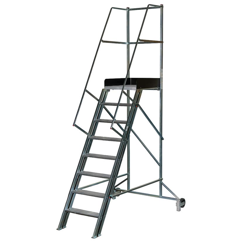Trappa med räck höjd plattform 1600 mm