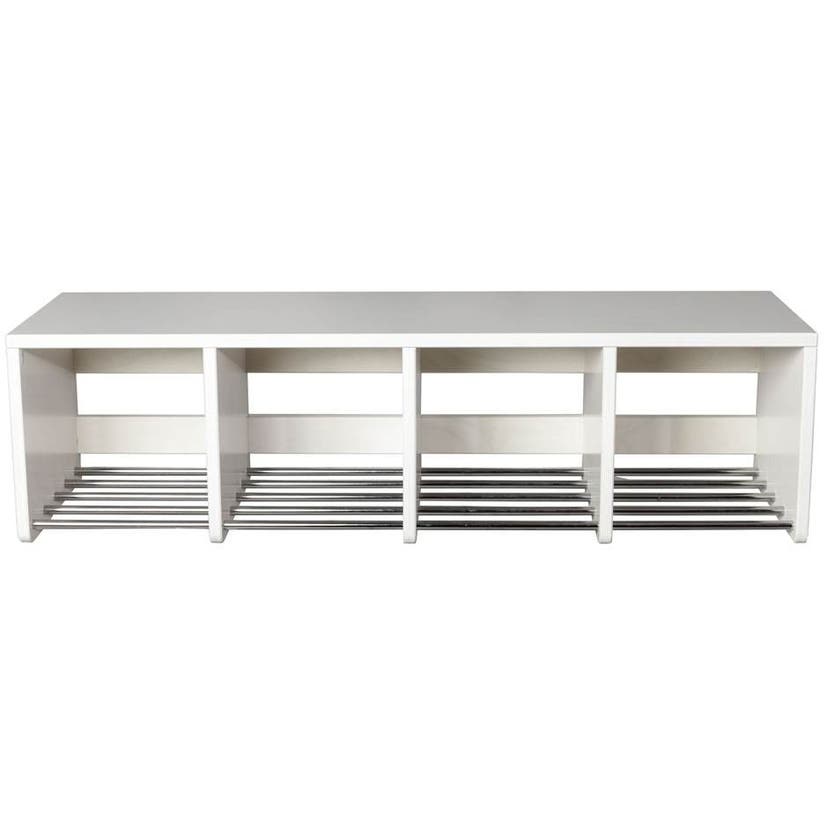 Skohylla Wood med sittbänk, väggmonterad, 5 sektioner, 250x1250x375 mm