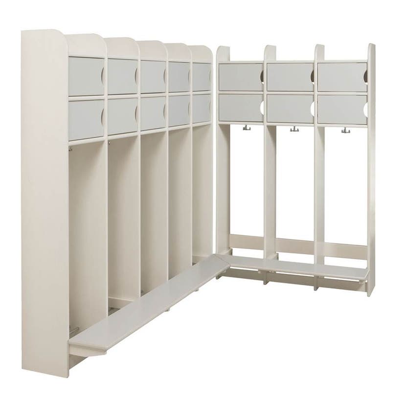 Klädfack Wood Mega 5-fack, väggmodell, H1500xB1608xD250 mm, utan sittbänk