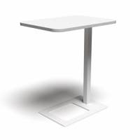 Bord Mobi, L400 x D500 x H620 mm, Vit laminat och stativ Vit