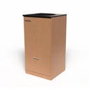 Miljödisk 3 fraktioner, 90 liters kärl med toppmatning, frontlucka, 2 st 25 liters kärl i låda med täckt lådfront, Ek