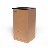 Miljödisk 3 fraktioner, 90 liters kärl med toppmatning, frontlucka, 2 st 25 liters kärl i låda med täckt lådfront, Ek