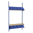 Inredningssystem BST, grundsekt., 800x300x270 mm, med bänk & m-vägg, 4 platser