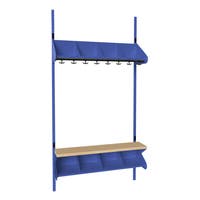 Inredningssystem BST, grundsekt., 800x300x270 mm, med bänk & m-vägg, 4 platser