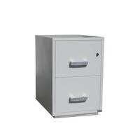 Brandsäkra mapp/arkivskåp, 2-lådigt, B570xD700xH824 mm, brandkl. UL120P, nyckel