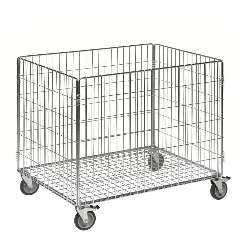 Nätvagn Michael, L830 x B630 x H735 mm, kapacitet 60 kg, elförzinkad, broms