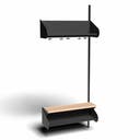 Inredningssystem BST, påb.sektion, 900x300x270 mm, inkl. sittbänk, utan m-vägg