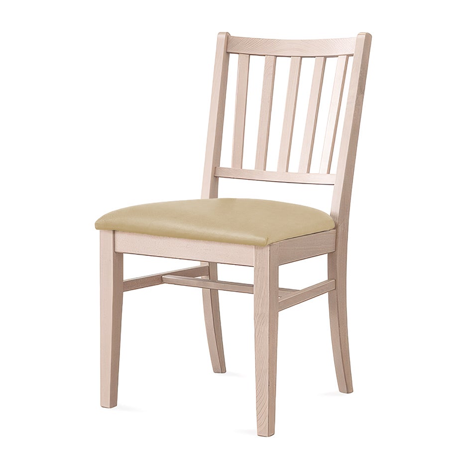 Stol Ester, B470 x D540 x H860 mm, stativ björk, klädsel konstläder Nevotex Illusion, beige