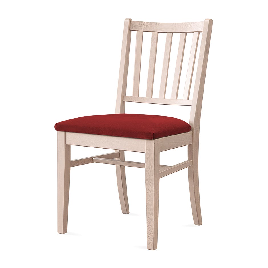 Stol Ester, B470 x D540 x H860 mm, stativ björk, klädsel Gabriel Step röd