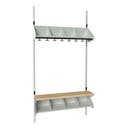 Inredningssystem BST, grundsekt., 800x300x270 mm, med bänk & m-vägg, 4 platser